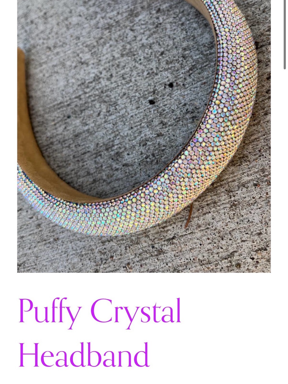 Puffy Crystal Headband - Iridescent Sparkle